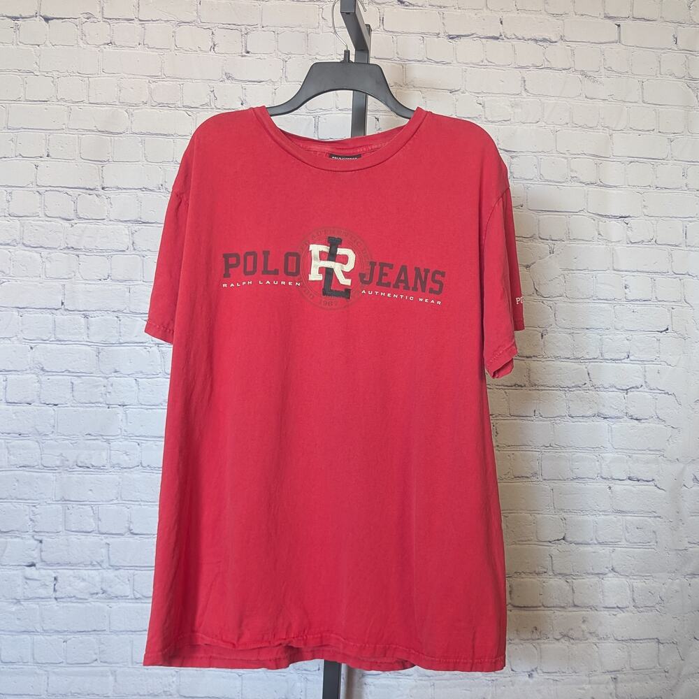 90's Retro Polo Jeans Co Ralph Lauren Red Men's T-Shirt Size XL/EXG